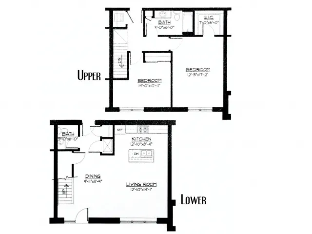2 Bed / 1.5 Bath Townhouse - 1,380 SF