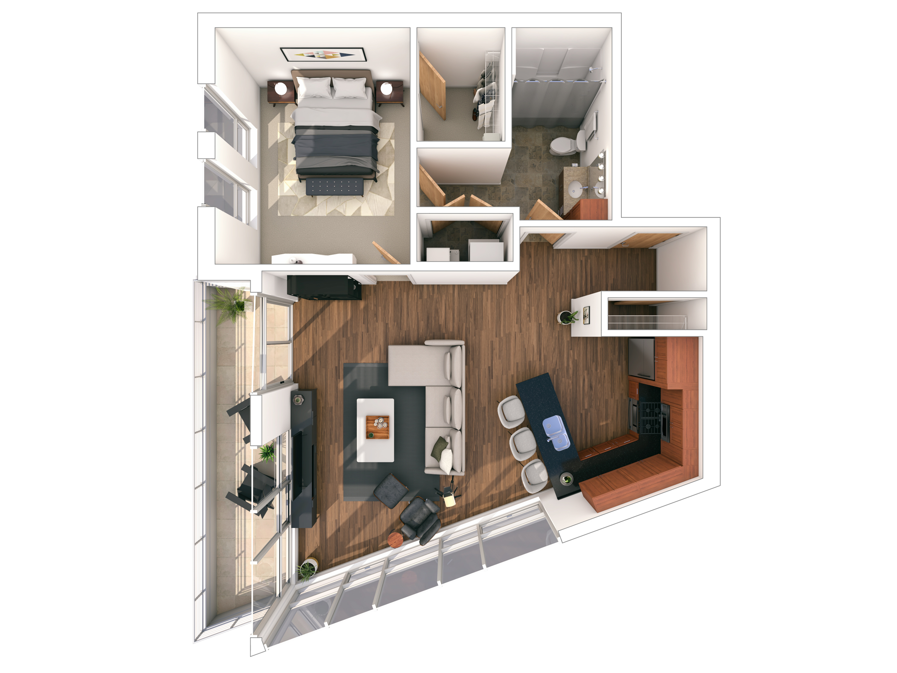 1 Bed /1 Bath - 964 SF