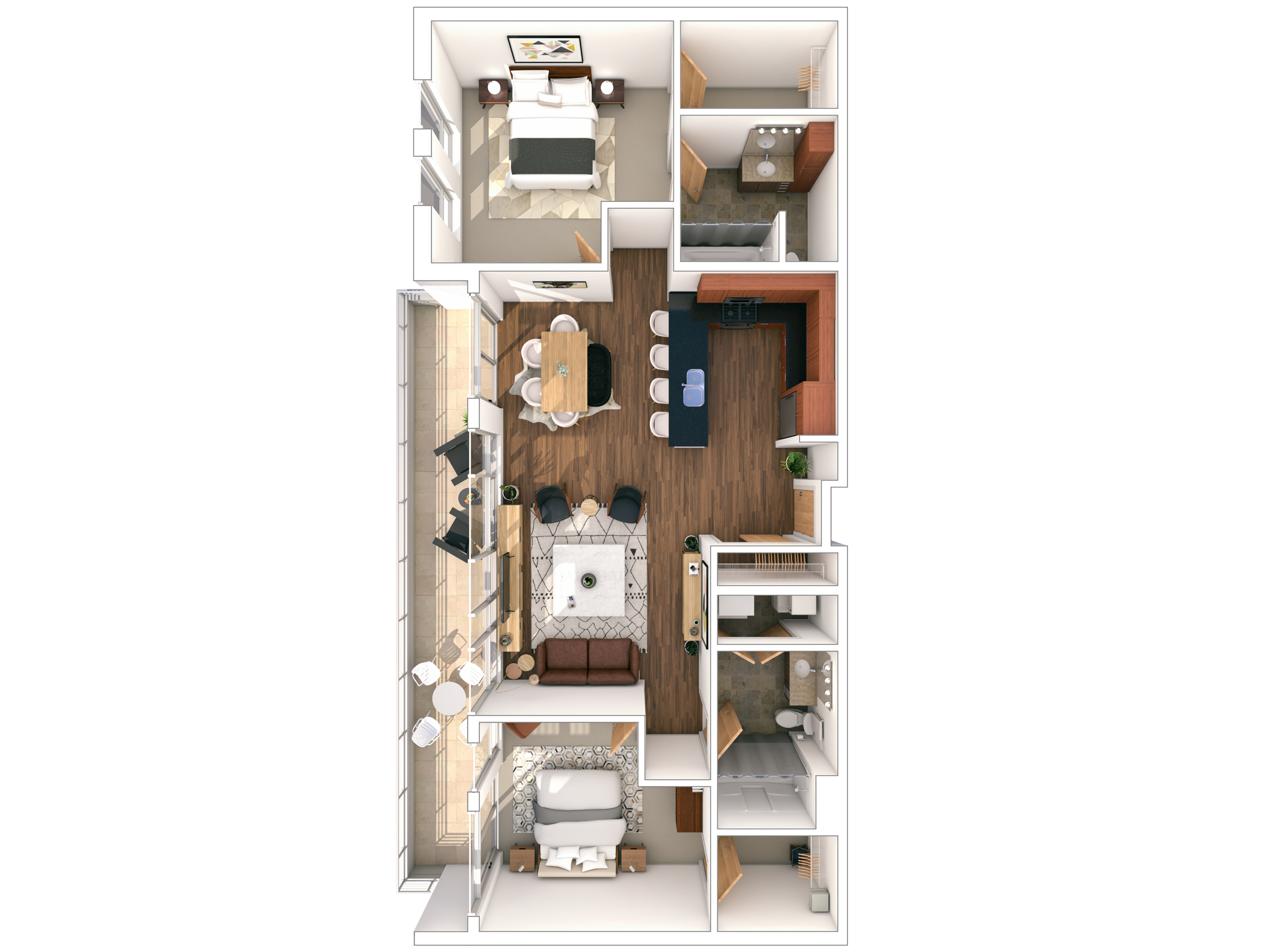 2 Bed / 2 Bath - 1,323 SF