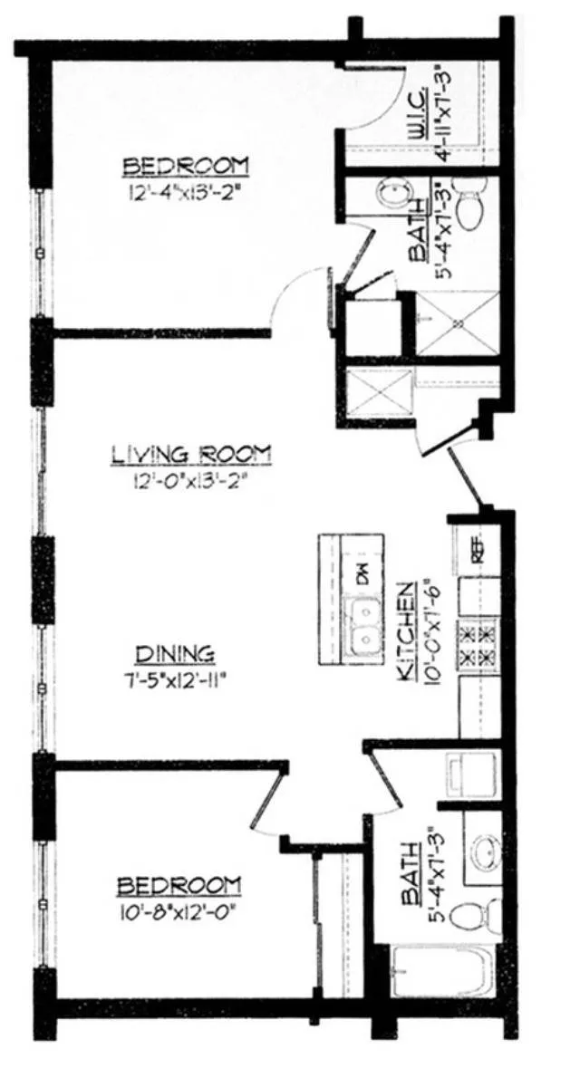 2 Bed / 2 Bath - 988 SF
