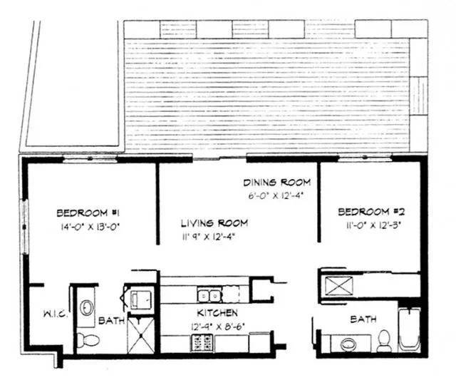 2 Bed / 2 Bath - 938 SF