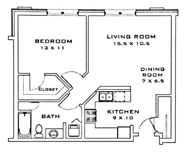 1 Bed / 1 Bath - 714 SF