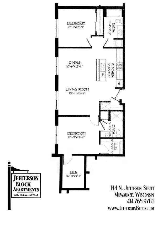 2 Bed / 2 Bath - 1,146 SF