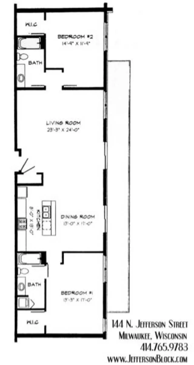 2 Bed / 2 Bath - 1,364 SF