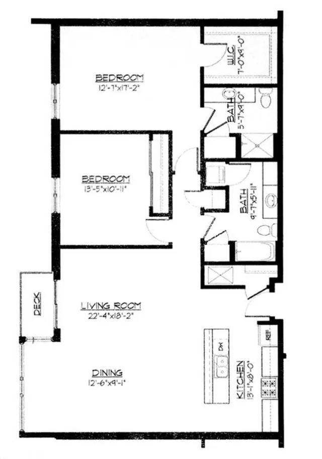 2 Bed / 2 Bath - 1,455 SF
