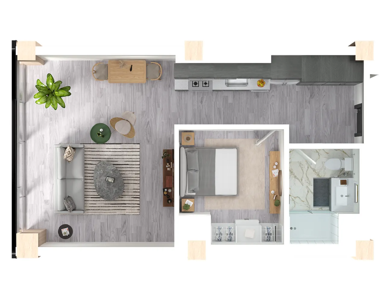 Walnut floor plan 3D