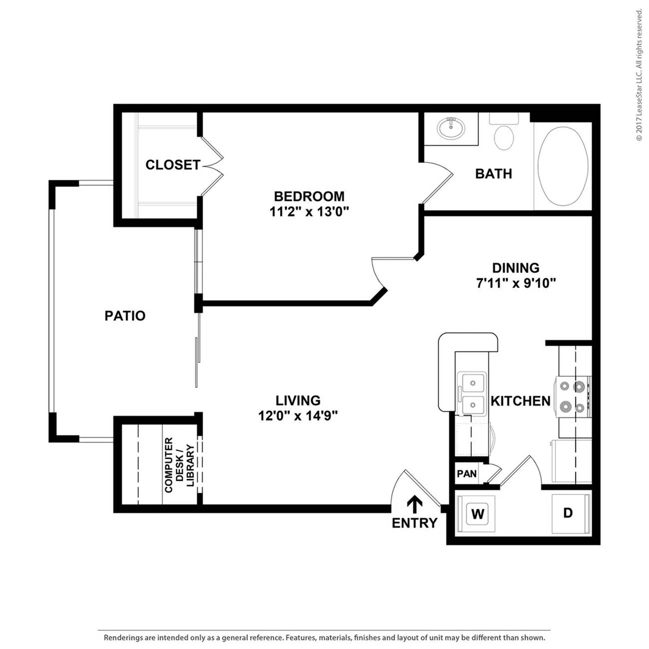 One bedroom apartment in Round Rock, Texas.