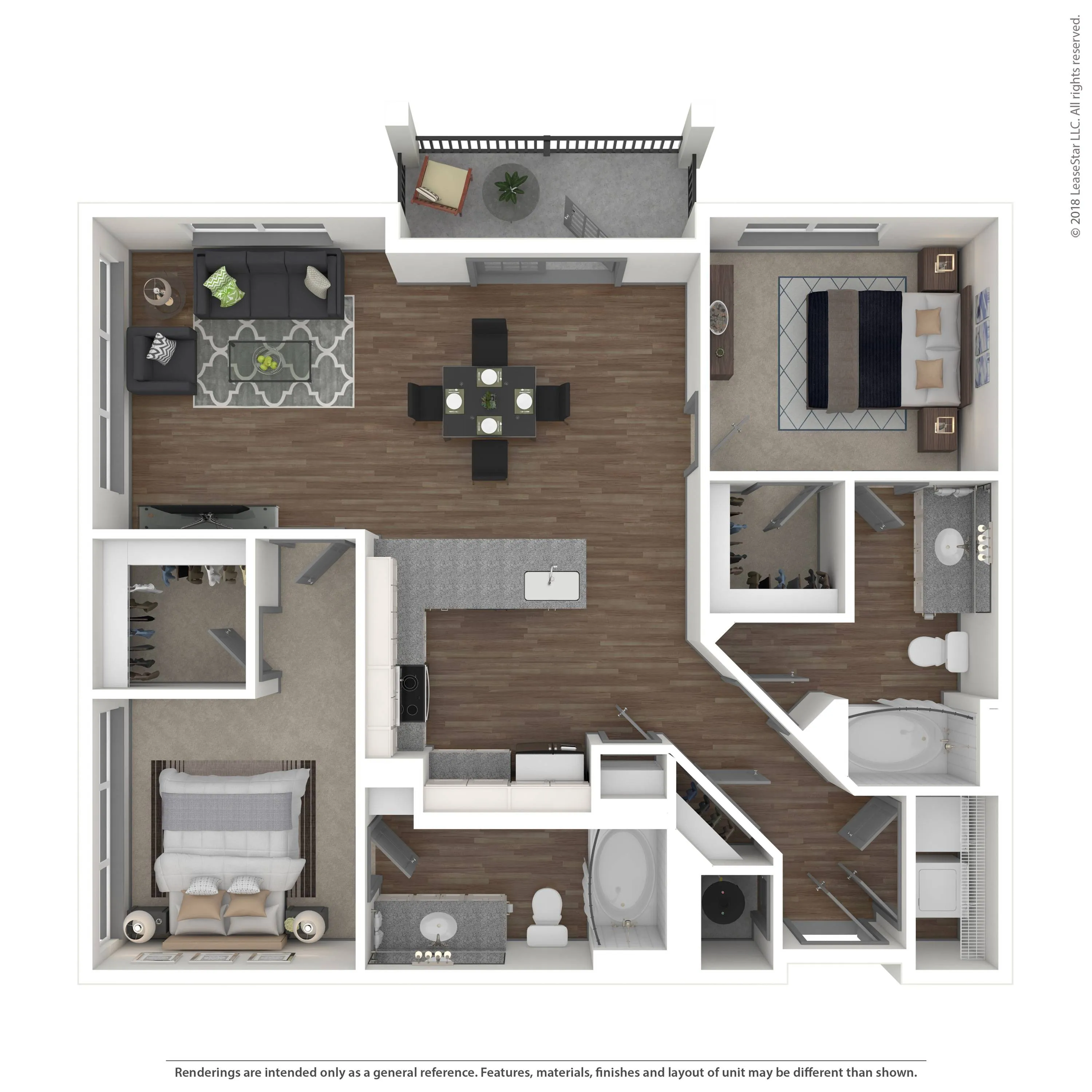Two bedroom apartment in Charlotte, North Carolina.