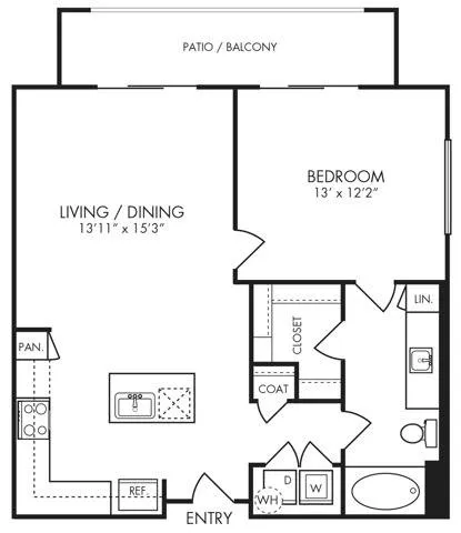 1 bedroom 1 bath floor plan