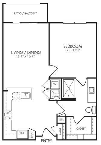 1 bedroom 1 bath floor plan