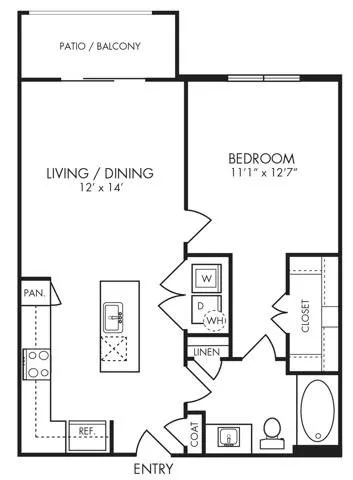 1 bedroom 1 bath floor plan