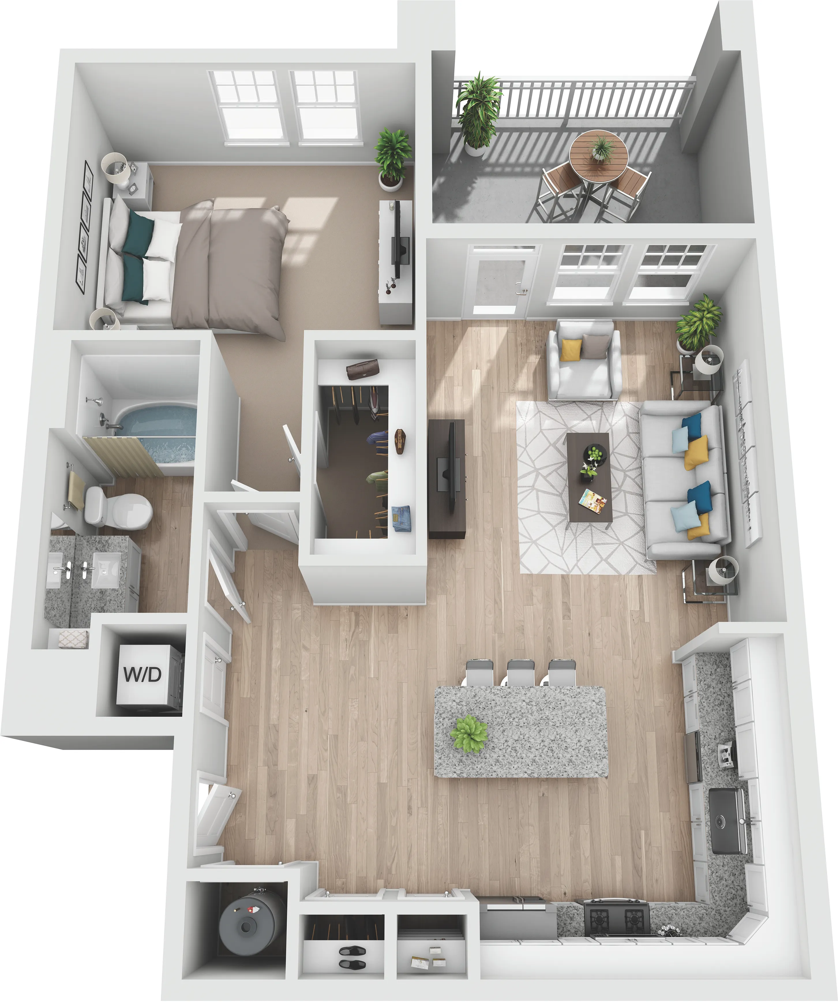 one bedroom apartment near Charlotte, North Carolina
