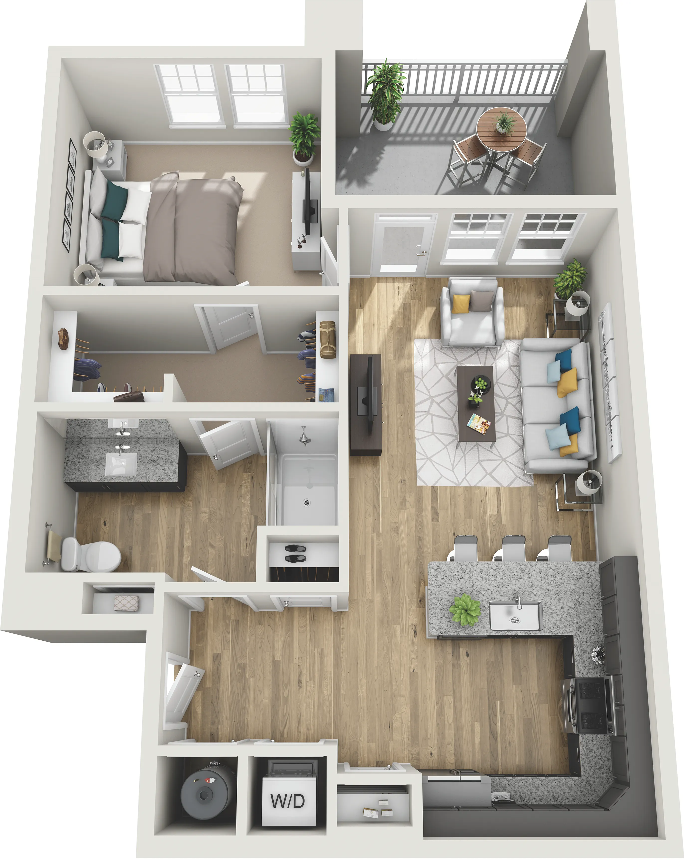 one bedroom apartment near Charlotte, North Carolina