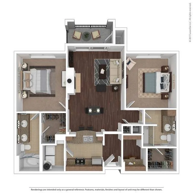 2 bedroom 2 bath floor plan