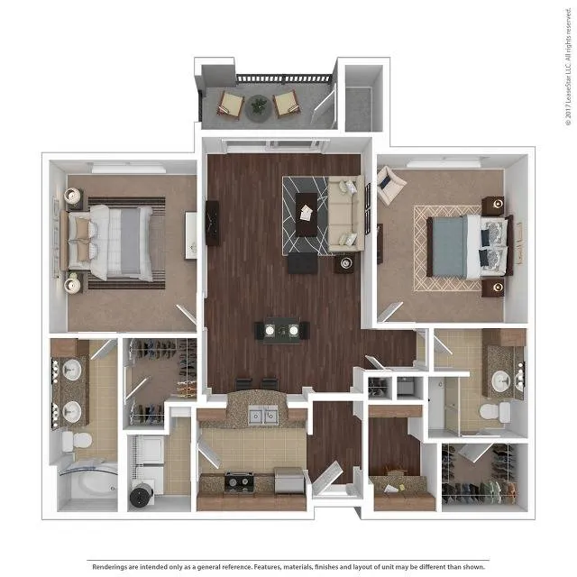 2 bedroom 2 bath floor plan