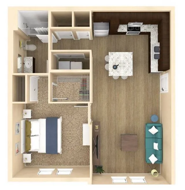 1 bedroom 1 bath floor plan