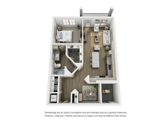 1 bedroom 1 bath floor plan