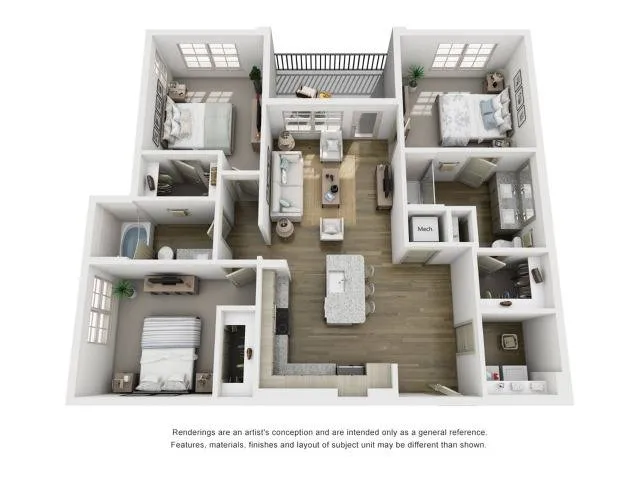 3 bedroom 2 bath floor plan