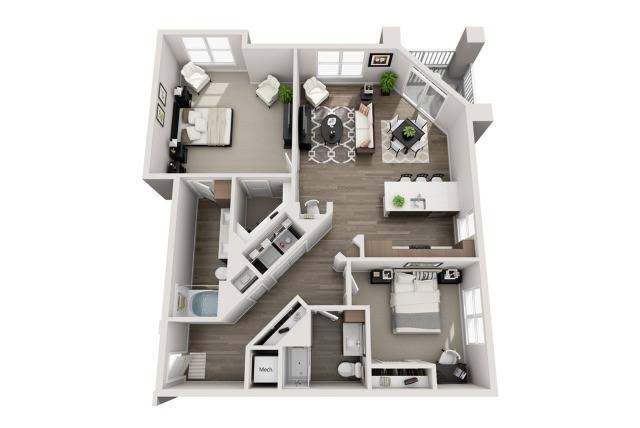 Spacious Two Bedroom Two Bathroom with Open Concept