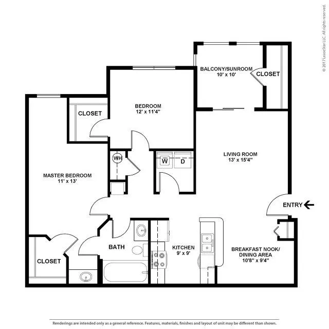 Spacious Two Bedroom One Bathroom with Open Concept
