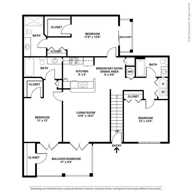 Spacious Three Bedroom and Two Bathroom with Open Concept