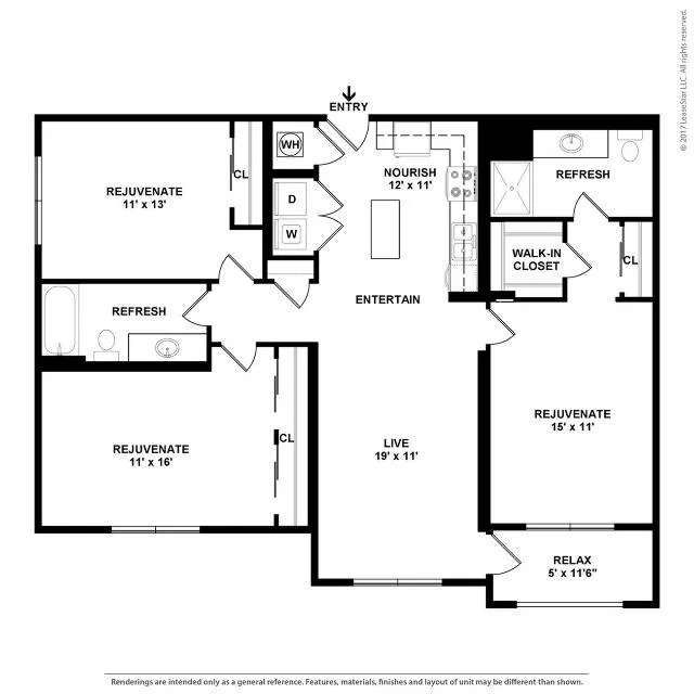 Spacious Three Bedroom and Two Bathroom with Open Concept