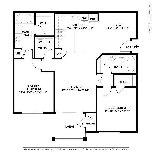 Spacious Two Bedroom Two Bathroom with Open Concept