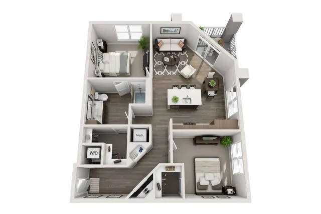 Spacious Two Bedroom One Bathroom with Open Concept