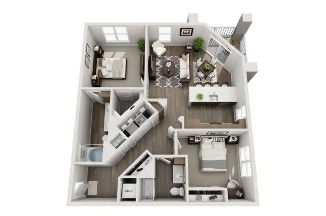 Spacious Two Bedroom Two Bathroom with Open Concept