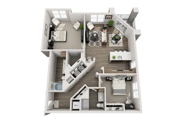 Spacious Two Bedroom Two Bathroom with Open Concept