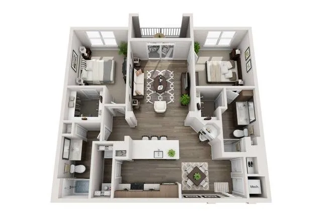 Spacious Two Bedroom Two Bathroom with Open Concept and Patio