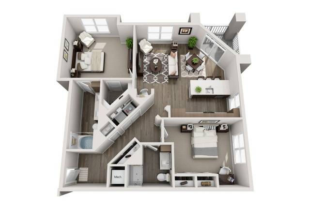 Spacious Two Bedroom Two Bathroom with Open Concept