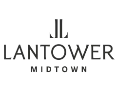 Elegant Lantower Midtown logo in sleek black lettering, representing premium city living.