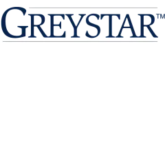 Elegant Greystar logo in dark blue, showcasing sophisticated branding.
