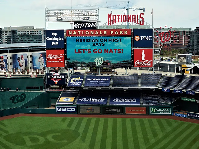Nationals Park Scoreboard | Meridian On First | Luxury Navy Yard DC Apartments | Washington DC Apartments | Capitol Riverfront Apartments