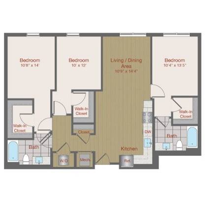 3G1 | 3 Bed Apartment | Ovation at Arrowbrook