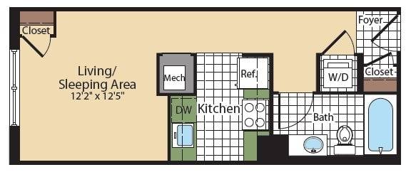 Floor Plan 8 | Luxury Apartments In Bethesda MD | Meridian at Grosvenor Station