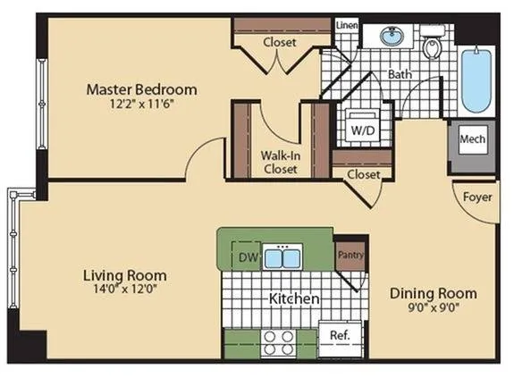 Floor Plan 4 | North Bethesda Luxury Apartments | Meridian at Grosvenor Station