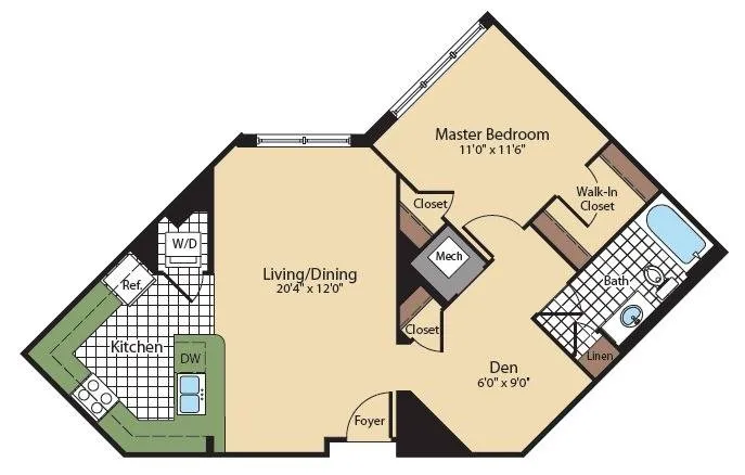 Floor Plan 5 | North Bethesda Apartments | Meridian at Grosvenor Station