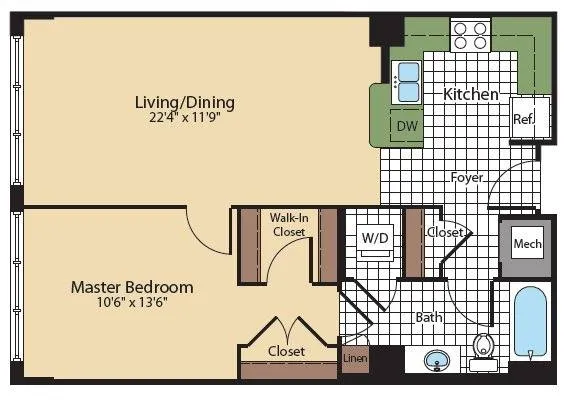 Floor Plan 6 | Apartments In North Bethesda | Meridian at Grosvenor Station