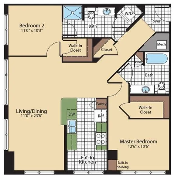 Floor Plan 2 | KW9 | Meridian at Grosvenor Station