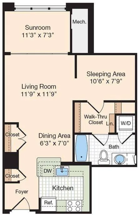 Floor Plan 26 | Old Town Alexandria Apartments | Meridian at Eisenhower Station