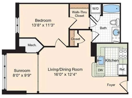 Floor Plan 27 | Old Town Alexandria Apartments | Meridian at Eisenhower Station