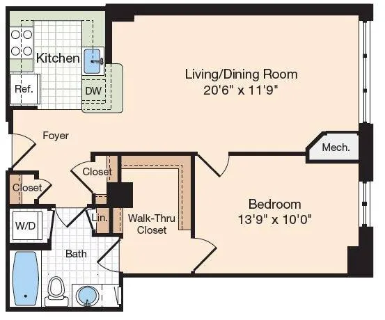 Floor Plan 30 | Old Town Alexandria Apartments | Meridian at Eisenhower Station