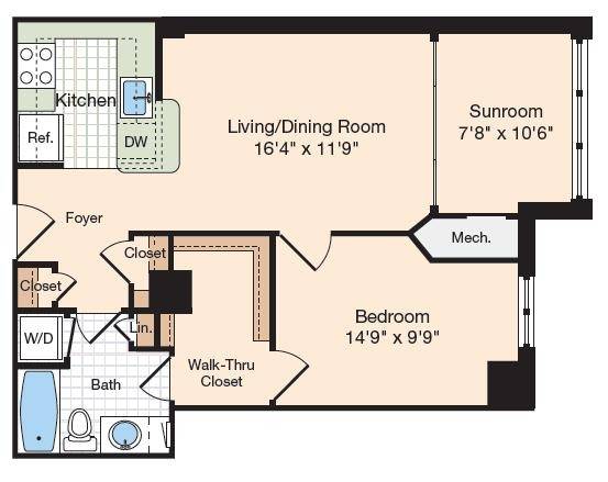 Floor Plan 31 | Old Town Alexandria Apartments | Meridian at Eisenhower Station