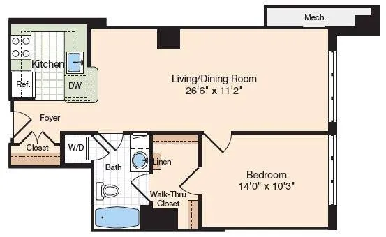 Floor Plan 35 | Old Town Alexandria Apartments | Meridian at Eisenhower Station