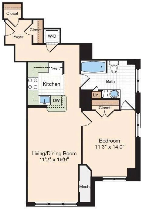 Floor Plan 41 | Old Town Alexandria Apartments | Meridian at Eisenhower Station