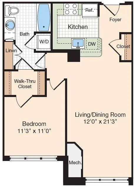 Floor Plan 43 | Old Town Alexandria Apartments | Meridian at Eisenhower Station