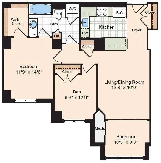 Floor Plan 3 | Apartments In Alexandria Virginia | Meridian at Eisenhower Station