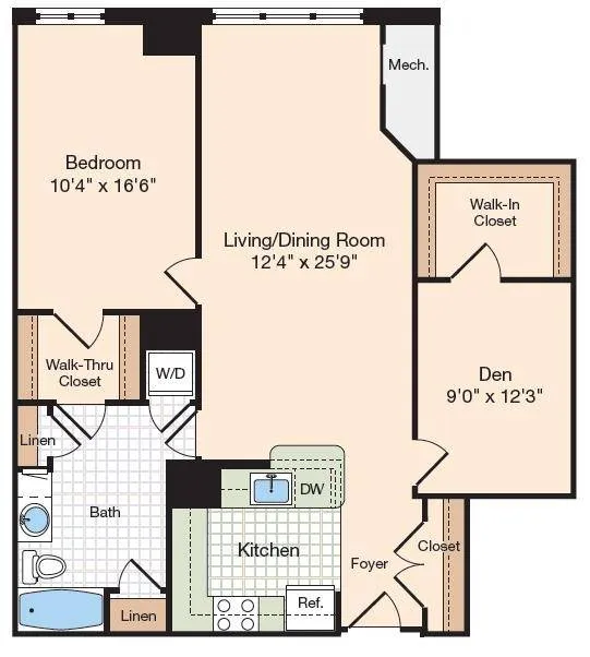Floor Plan 6 | Alexandria VA Luxury Apartments | Meridian at Eisenhower Station